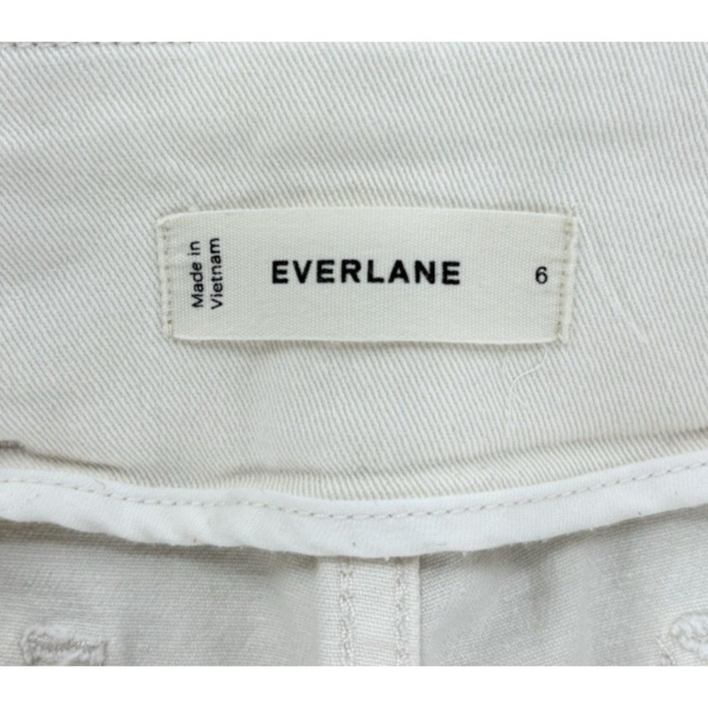Everlane Straight Crop Utility Pant Womens 6 Bone White High Rise Organic Cotton - Picture 4 of 10